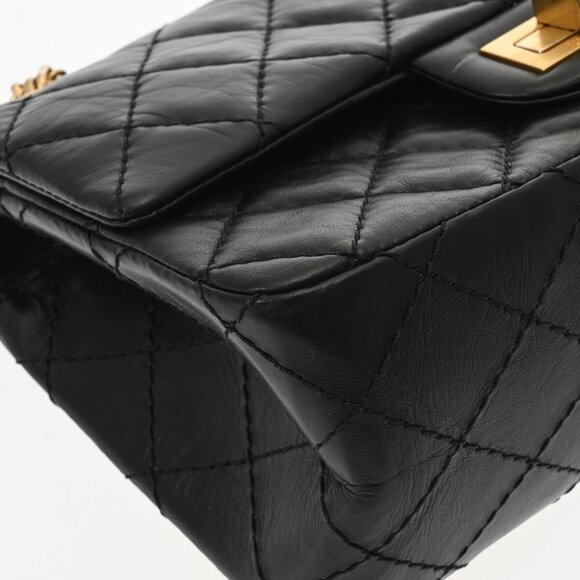 CHANEL 2.55 Mini Handbag 7.9" Matelasse ChainShoulder Black/Noir - Picture 5 of 12